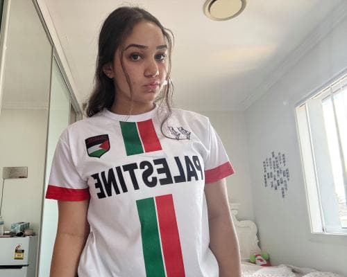 Teen denied entry to Sydney football match for wearing Palestinian flag jersey