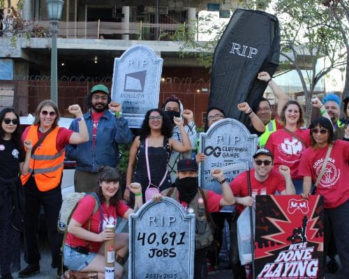 Game Workers Protest at Awards Over Cuts and Lack of Fairness